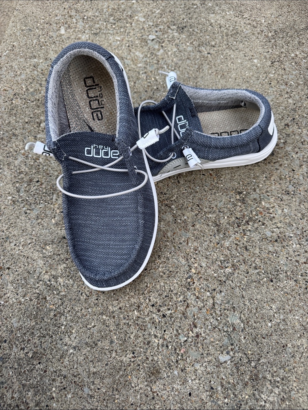 Hey Dude Casual Slip-On Shoes - Dark Gray/Denim Women’s Size 9